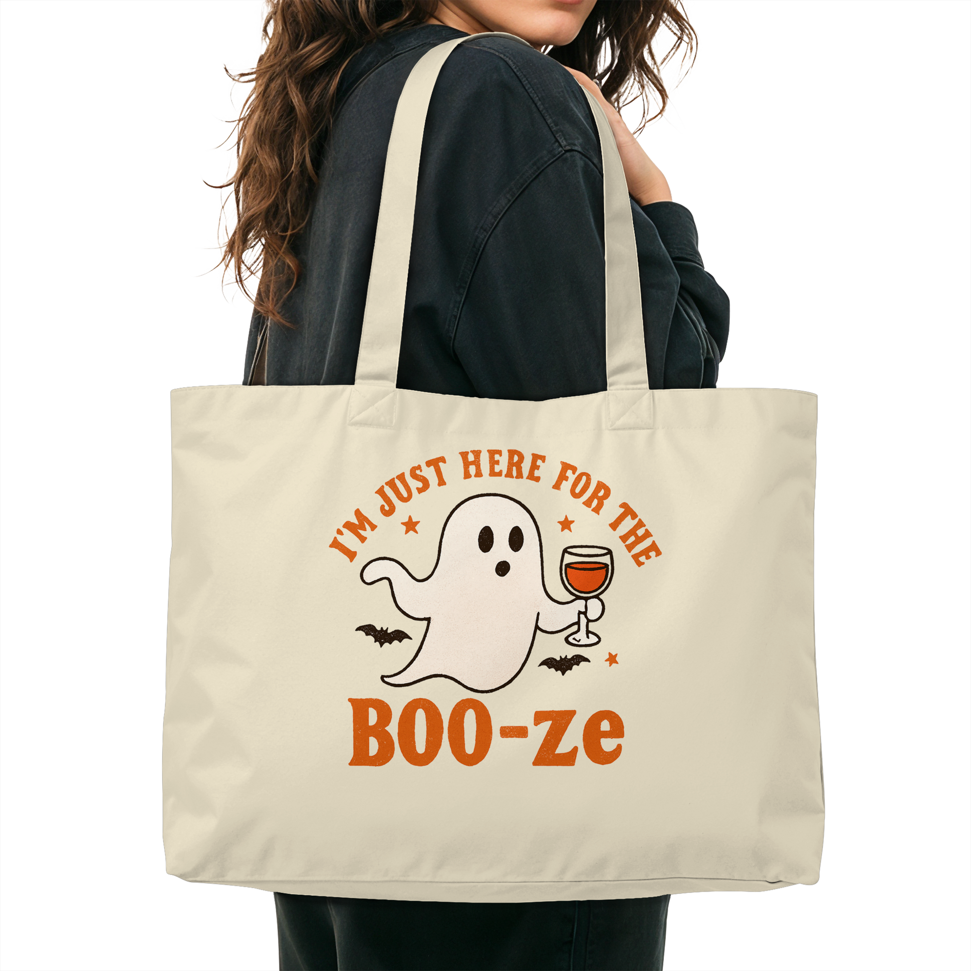 I'm just here for the "BOO-ze" - Organic Shopping-Bag