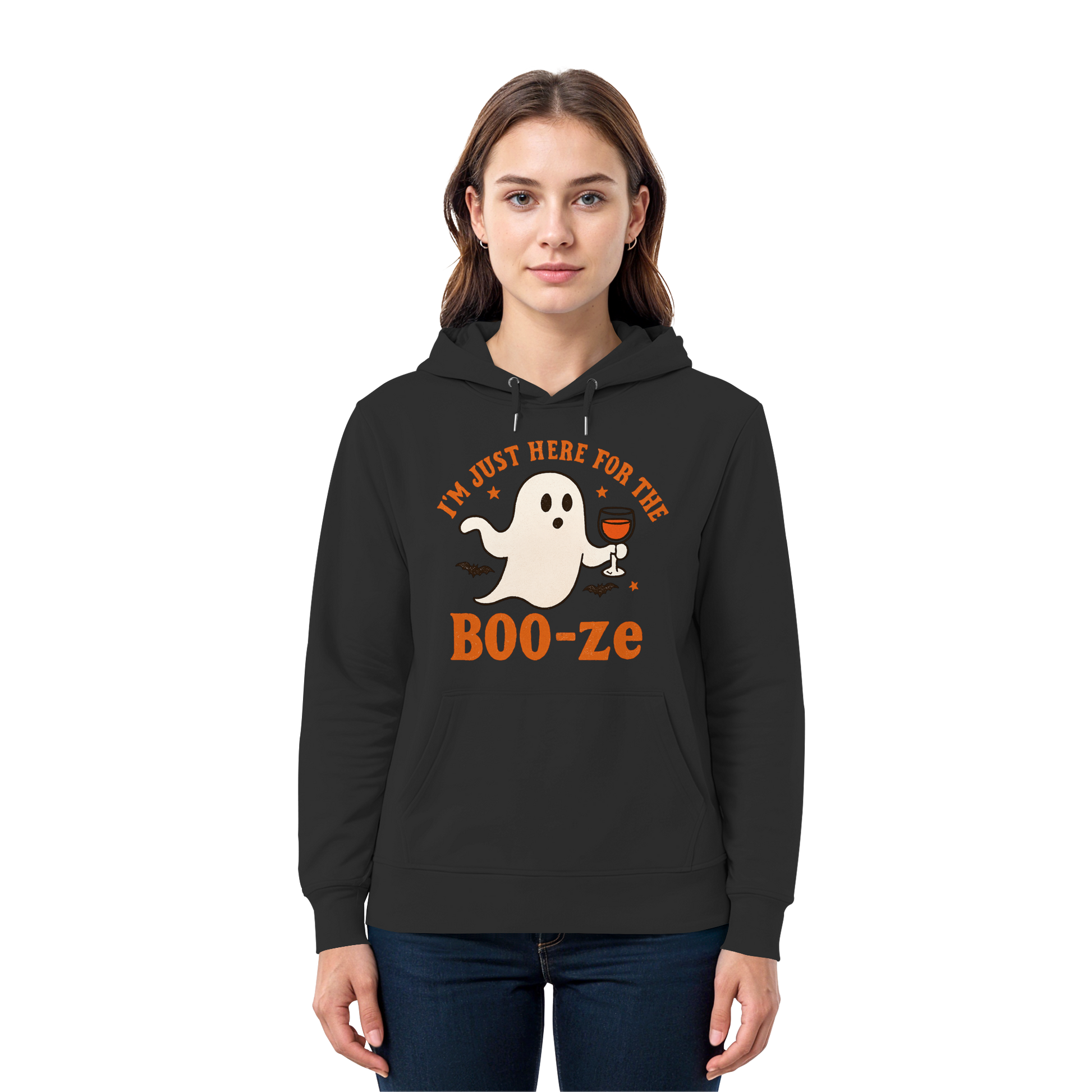 I'm just here for the "BOO-ze" - Premium Unisex Hoodie