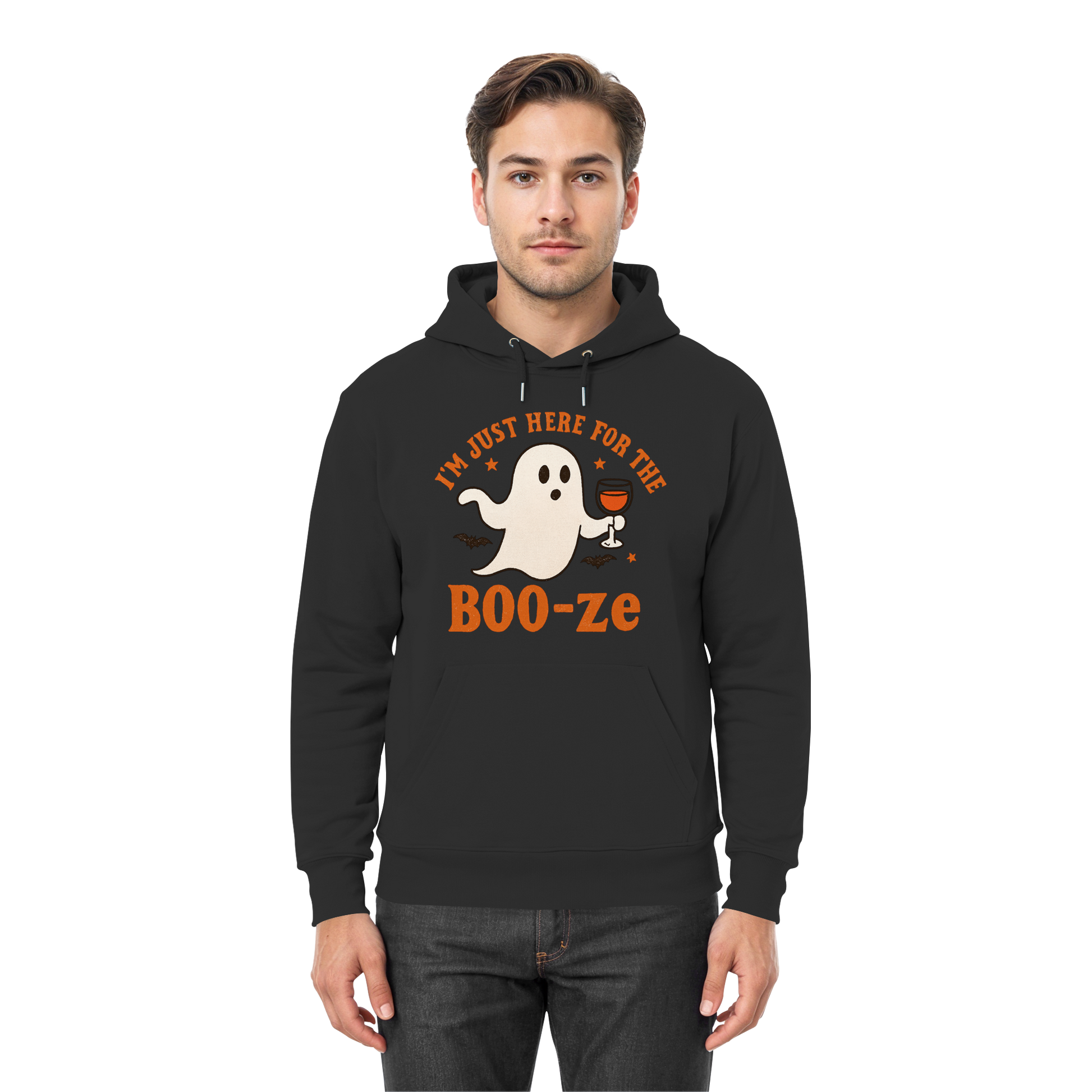 I'm just here for the "BOO-ze" - Premium Unisex Hoodie