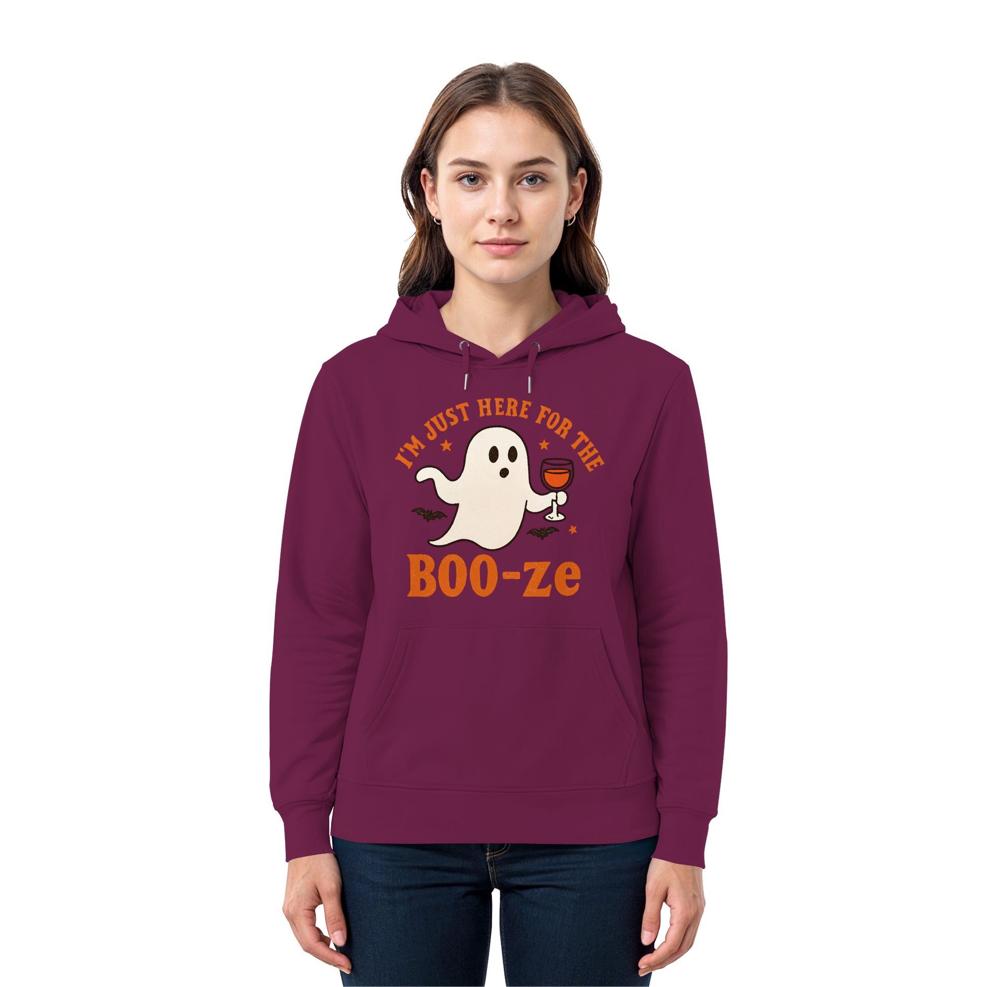 I'm just here for the "BOO-ze" - Premium Unisex Hoodie