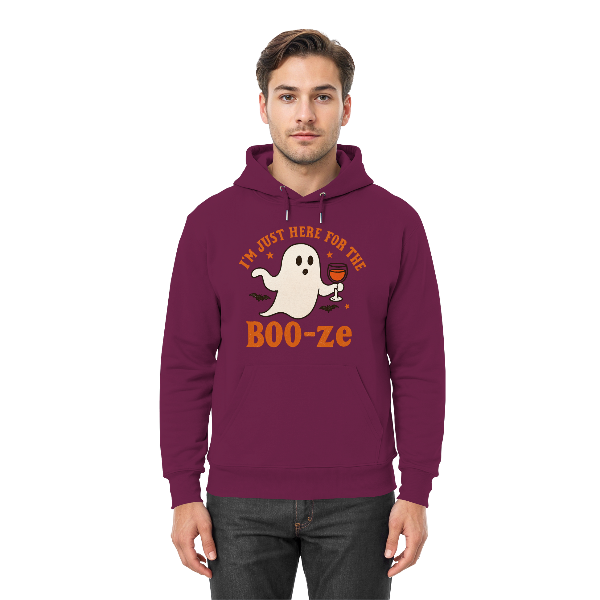 I'm just here for the "BOO-ze" - Premium Unisex Hoodie
