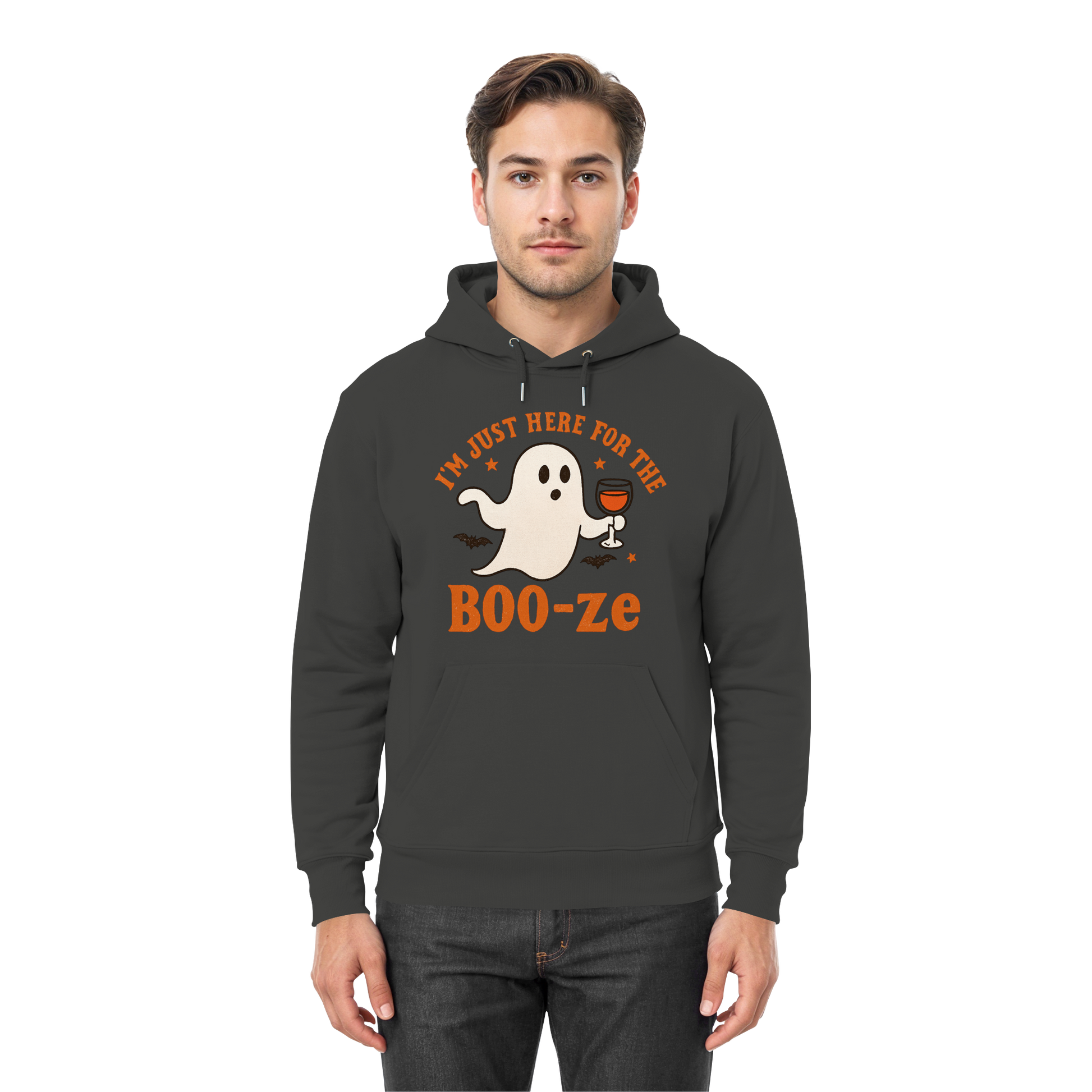 I'm just here for the "BOO-ze" - Premium Unisex Hoodie