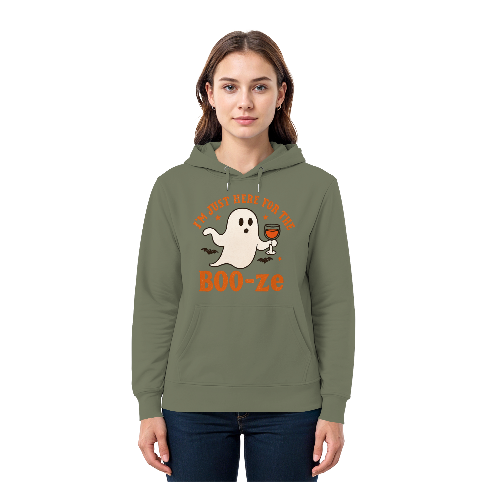 I'm just here for the "BOO-ze" - Premium Unisex Hoodie