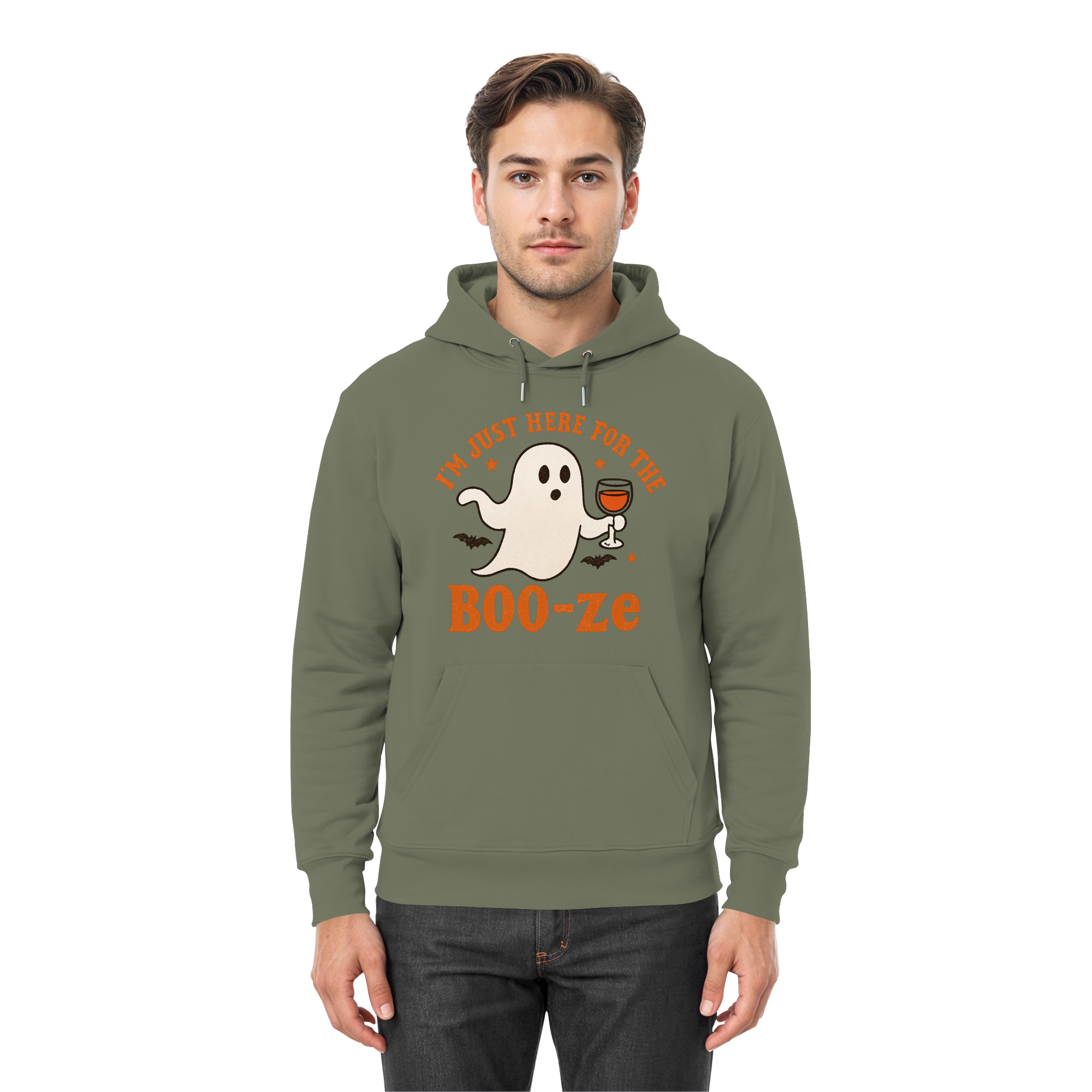 I'm just here for the "BOO-ze" - Premium Unisex Hoodie